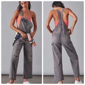 Anthropologie Pilcro Relaxed Denim Overalls Grey Size 32